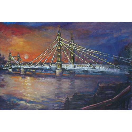 albert bridge at night