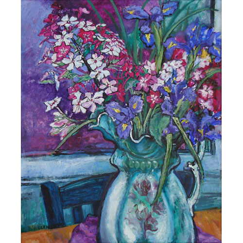 Irises with Victorian Jug