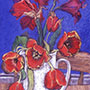 Jug with Tulips, Dark Blue